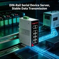 Serveur série 8 ports sur rail DIN RS485 vers Ethernet Modbus TCP RTU, double alimentation, IoT industriel, configuration Web, COM virtuel, 40-80C