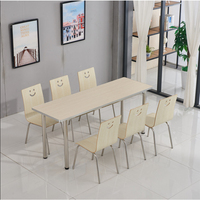 Personnel Cantine Restaurant Meubles En Acier Inoxydable HPL café café fasd nourriture restaurant table Et Chaises Ensemble