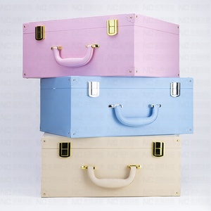 Caja de cuero de lujo de MDF con diseño personalizado, caja de recuerdo para bebé recién nacido Milestone con almacenamiento de 3 dientes, caja de recuerdo para bebé - Product Image 1