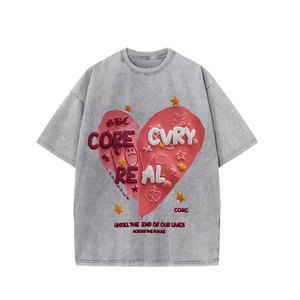Camiseta Personalizada con Estampado 3D Puff, 100% Algodón, Camiseta <span class=keywords><strong>de</strong></span> Peso Pesado Unisex, Impresión Serigráfica con Logotipo - Product Image 4