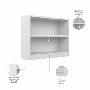Heavy-Duty Small 2-<b>Shelf</b> Bookcase with Adjustable <b>Shelf</b>, FSC- BSCI/ISO9001 Certified Low for Home Office Bulk Supplier - Product Image 2