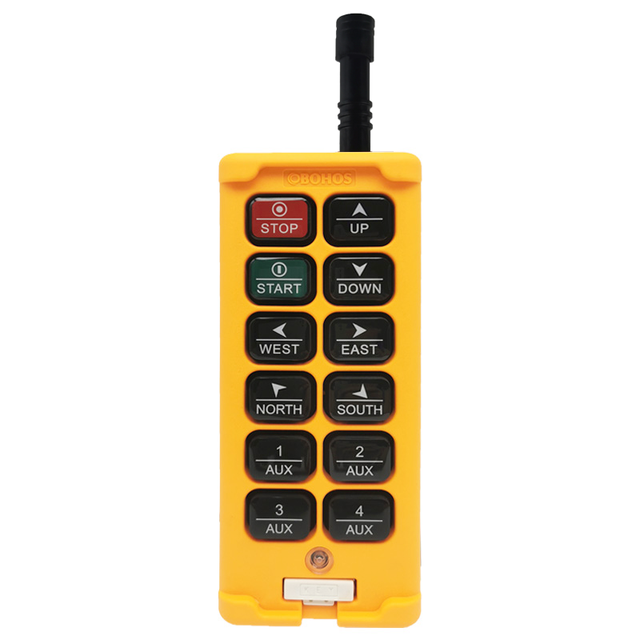 HS-12 12V-24V 110V 220V 380V 12 Channels Hoist Crane Radio Controller Industrial Wireless Remote Control Transmitter+receiver