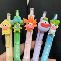 Stylo neutre à thème végétal, design créatif et original, pour étudiants, avec breloques maïs et aubergine à grande bouche, encre noire, en plastique
