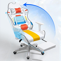 Chaise de jeu décontractée pour e-sport, édition anime japonaise, en cuir, style course, avec repose-pieds
