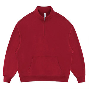 AMCLEVER <span class=keywords><strong>Felpa</strong></span> da <span class=keywords><strong>Uomo</strong></span> con Mezza Zip 230gsm, Tinta Unita, Manica Lunga, Casual, per Palestra e Sport - Product Image 3