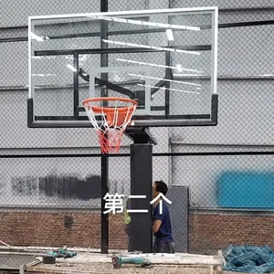 Tablero de baloncesto de fibra de vidrio, aro de baloncesto montado en la pared ajustable