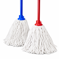 Serpillère en coton pour usage commercial, idéale pour hôtels, hôpitaux, écoles, serpillère à code couleur bleu-rouge, tête en fil de coton hautement absorbant