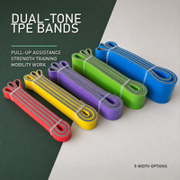 Bandas Elásticas de Resistencia de Doble Color TPE para Ejercicios de Estiramiento, Bandas de Resistencia para Entrenamiento de Fuerza, Juego Portátil