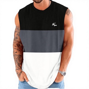New Casual Sports Fitness <b>Vest</b> 180g Knitted Breathable Quick-drying Polyester with Printing for <b>Men</b> - Product Image 3