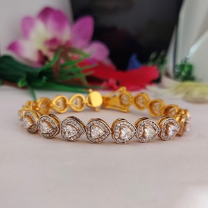 Pulsera de Corazones de Plata de Ley 925, Joyería Fina, Pulsera Fina, Joyería Personalizada - Product Image 1
