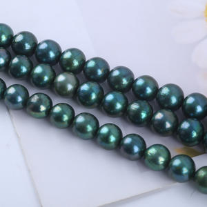 Perles d'eau douce rondes Edison faites à la main, vert pistache, 9-12 mm, perles en vrac pour collier DIY, naturelles et faites à la main - Product Image 4