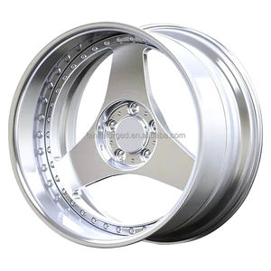 三辐定制改装18英寸4x100合金2两件式车轮抛光5x112锻造车轮，适用于宝马7大众高尔夫 - Product Image 1