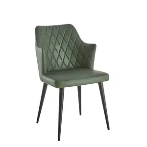 빈티지 프랑스 이탈리아 스타일 골동품 녹색 럭셔리 뜨거운 판매 높은 다시 크리 에이 티브 디자인 가죽 식사 의자