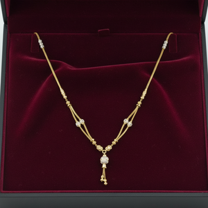 Elegante Collar en Forma de Y con Piedras Blancas y Doradas para Mujer, Joyería de Moda con Cadena Larga para Bodas y Fiestas Tradicionales - Product Image 2