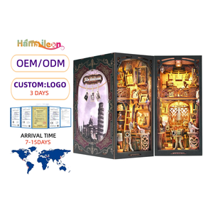 Hamaileon YM02 Book Nook Library DIY, Kit de Rompecabezas 3D de Madera para Casa de Muñecas, Inserto para Estantería, Sala Oscura - Product Image 1
