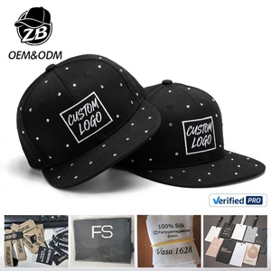 Gorra de Béisbol Personalizada con Bordado de Logotipo, Adornada con Pedrería y Diamantes Brillantes, Visera Plana - Product Image 1