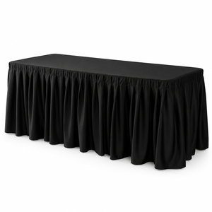 Nappe plissée Scuba pour événements, réutilisable, avec couleurs personnalisables et installation facile, pour la location en gros et l'approvisionnement. - Product Image 1