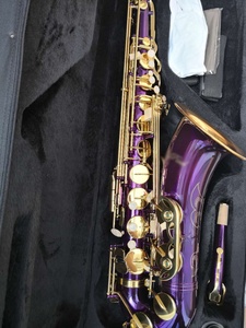 Bonne qualité couleur Pourpre/coloré/couleurs traitement de surface Jaune laiton saxo corps & bell Bb ton Saxophone Ténor (JTS-403) - Product Image 2