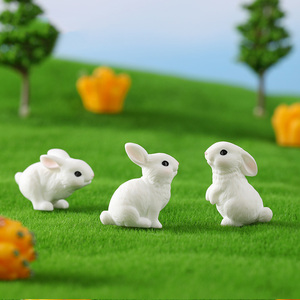 Cute Realistic Mini <strong>Easter</strong> Bunny Figures Miniature Resin Rabbit Crafts Figurines <strong>Ornaments</strong> for DIY Fairy Garden Moss Landscape - Product Image 4