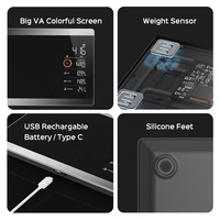 Hoogprecieze digitale slimme keukenweegschaal van 1 gram, 500g, gehard glas, oplaadbaar, automatische uitschakeling voor koffie, fruit en voedingswaarden