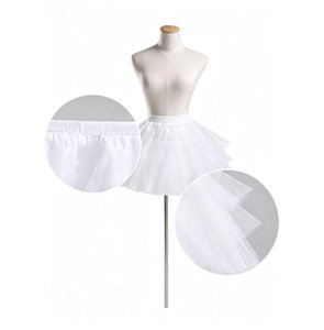 Nouvelle <span class=keywords><strong>jupon</strong></span> crinoline pour filles avec cerceau, sous-jupe courte blanche, <span class=keywords><strong>jupon</strong></span> de bal coupe trapèze - Product Image 1