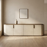 Buffet moderne incurvé à 4 portes en shagreen