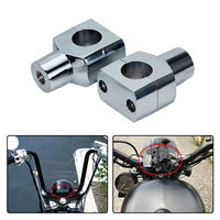 HCMOTORKU Abrazaderas Elevadoras de Manillar de Motocicleta de 1.25mm (25mm) Negras/Cromadas, Compatibles con Harley Dyna Sportster Softail Custom