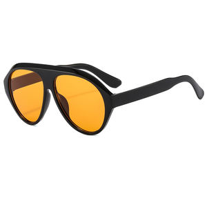 2025년 신상 인기 디자이너 캔디 컬러 오버사이즈 파일럿 선글라스 여성 앰버 옐로우 펑크 선글라스 남성 빅 프레임 트렌디 쉐이드 - Product Image 5