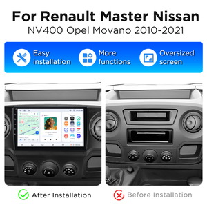 วิทยุติดรถยนต์ Junsun Wireless Carplay สำหรับ Renault Master Nissan NV400 Opel Movano ปี 2010-2021 ระบบนำทาง GPS ในรถยนต์ เครื่องเสียงติดรถยนต์ - Product Image 2