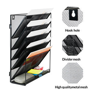 Wideny 5-الطبقة جدار مكتب القرطاسية إمدادات شبكة معدنية ملف جبل شنت وثيقة إلكتروني جدار شنقا منظم الملفات - Product Image 5