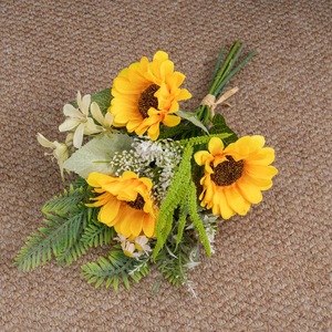 CallaFloral Ramo de Girasoles Artificiales de Tela Plástica Tejida para Decoración de Bodas y Hogar CF02012 - Product Image 3