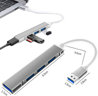 Adaptador Multipuerto USB 4 en 1 Portátil Justlink, Carcasa de Aleación de Aluminio, Hub USB 3.0 para Laptop y PC