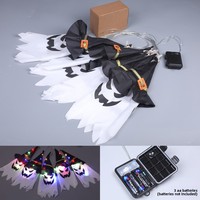 Decorazioni di Halloween, Accessori per Atmosfera Horror, Cappello da Mago con Luci LED, Bandiera Colorata, Pendente da Giardino
