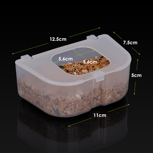 Boîte de nourriture pour oiseaux à clapet blanc anti-éclaboussures Transparent Pigeon mangeoire Cage suspendue mangeoire de caille à vendre - Product Image 4