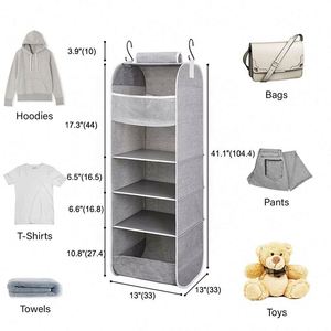 Top Selling 5 Shelf Hanging Weekly Clothes Organizer Clothes Organizer Storage Foldable Closet Drawer Organizer - Product Image 4