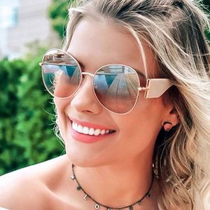 Gafas de Sol Redondas Vintage 2021 de Última Moda para Hombre y Mujer, Lentes Degradadas con Protección UV400, Montura Grande de Metal - Product Image 2