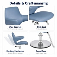 Fauteuil de Barbier Inclinable Moderne en Gros avec Bases en Chrome et Acier Inoxydable, 3 Couleurs, pour Fournitures de Salon de Coiffure – Vente Directe