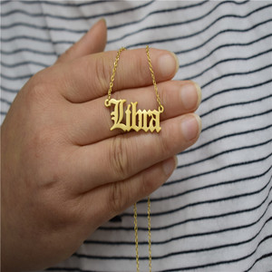 เครื่องประดับสแตนเลสกันน้ำชื่อที่กำหนดเอง18K สร้อยคอราศี - Product Image 4