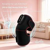 Masseur électrique intelligent pour les genoux avec chaleur et vibrations - Appareil sans fil rechargeable pour soulager les douleurs aux jambes, pour l'arthrite et la récupération sportive