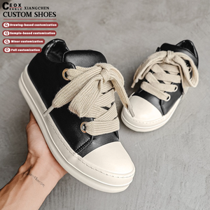 <span class=keywords><strong>Scarpe</strong></span> Personalizzate <span class=keywords><strong>da</strong></span> Uomo in Vera Pelle con Lacci Spessi e Logo Personalizzabile, Stile Passeggio, Casual o Skateboard, Sportive - Product Image 1