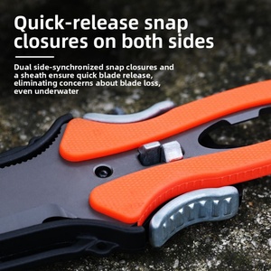 Cuchillo de Rescate Multifuncional Portátil Personalizado de Acero Inoxidable con Mango de Goma y Clip para Cinturón No Ajustable, para Camping, Bricolaje, OEM/ODM - Product Image 3