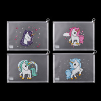 Bolsas de Almacenamiento Esmeriladas con Diseño de Unicornio Foska al por Mayor, con Cierre de Cremallera, Bolsas de Embalaje de Plástico Polivinílico con Cierre Hermético para Juguetes y Ropa Interior