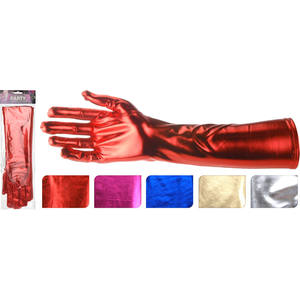 ถุงมือปาร์ตี้ฮาโลวีนแบบคละสี ความยาว 41 ซม. วัสดุไนลอน/ผ้าฝ้าย/เมทัลลิก - Product Image 1