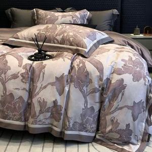 パープルデジタル印刷4個ホームホテルテキスタイルLyocellコットンベッドシートデザイナー寝具セットサプライヤー - Product Image 4