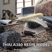 Modèle en résine d'avion Airbus A380 Thai Airlines, échelle 1/160, moteurs moulés sous pression, cadeau d'affaires, art populaire, réaliste