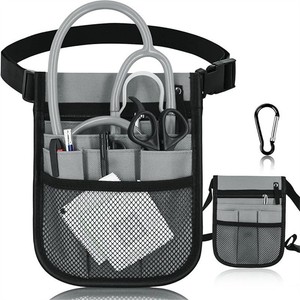 <b>Nurse</b> Fanny Pack Medical Tool Storage <b>Bag</b> With Waist Strap Portable Gray And Black Oxford Cloth Sports Accessory <b>Bag</b> - Product Image 1