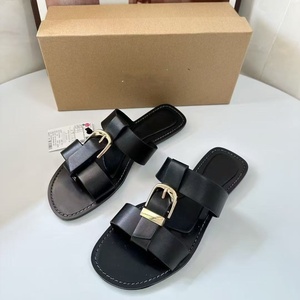 Nouvelles sandales plates de printemps ZA pour femmes, avec boucle de ceinture, bout rond, chaussures de plage, mode, à porter à l'extérieur, pantoufles - Product Image 4
