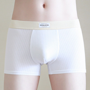 Calzoncillos bóxer de color <span class=keywords><strong>s</strong></span>ólido para hombre, ropa interior personalizada con algodón perforado con aguja, estilo cómodo de pantalones cortos - Product Image 6