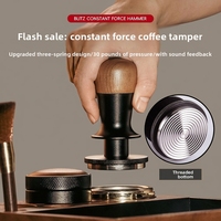 Tasseur à café en bois de noyer et acier inoxydable à force constante ; Marteau à force équilibrée à rebond automatique de type poussoir ; Compatible