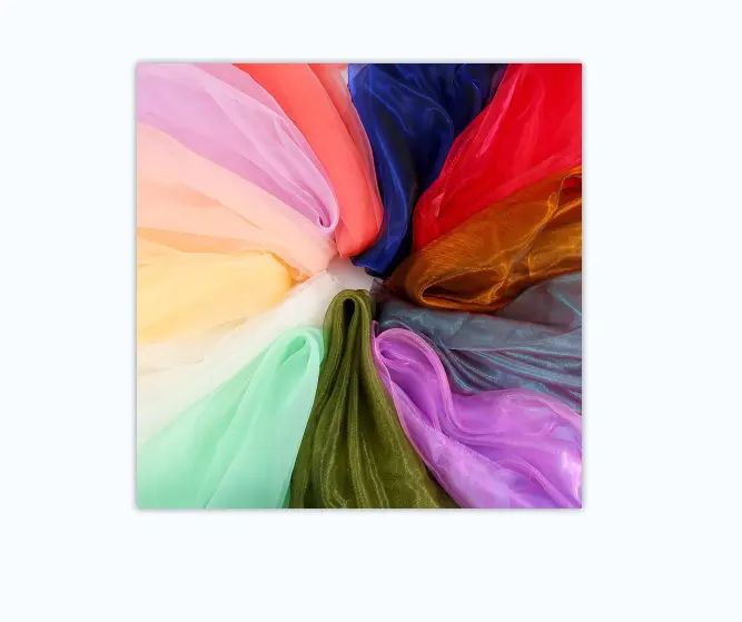 Ice light encryption silk bright yarn gradient yarn suitable for dress gauze Double color organza fabric